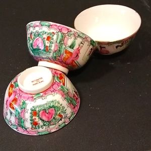 Medallion Pattern Porcelain Rice Bowls (3)